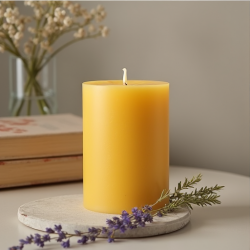 EcoGlow Unscented Beeswax Pillar Candles